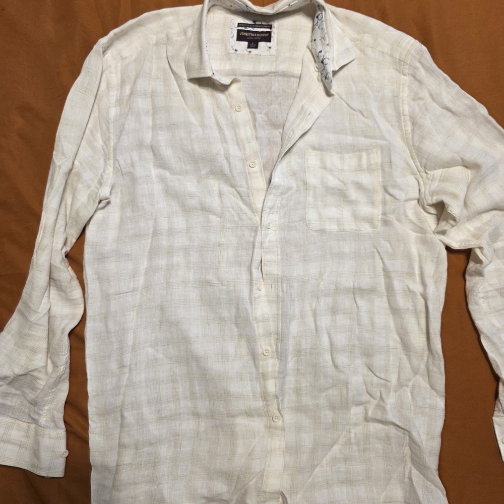 Johnston & Murphy Off-White Casual Button Down Shirt